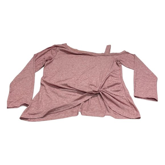 BABEIYXM Women's Solid One Shoulder Long Sleeve Tops Tee Knot Front Shirts - Picture 1 of 3